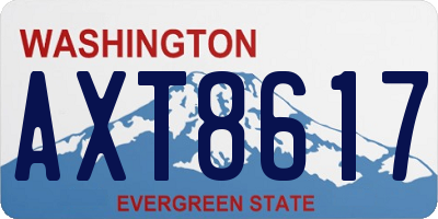 WA license plate AXT8617