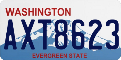 WA license plate AXT8623