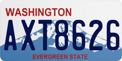 WA license plate AXT8626