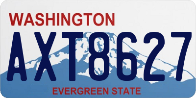WA license plate AXT8627