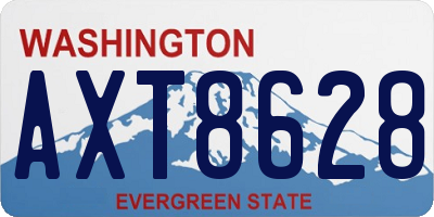 WA license plate AXT8628
