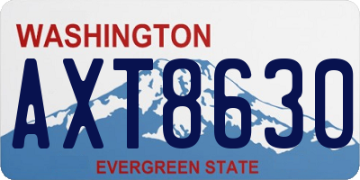 WA license plate AXT8630