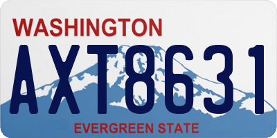 WA license plate AXT8631