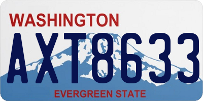 WA license plate AXT8633