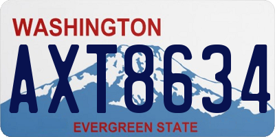 WA license plate AXT8634