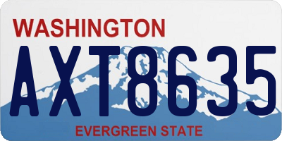 WA license plate AXT8635
