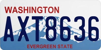 WA license plate AXT8636