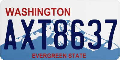 WA license plate AXT8637
