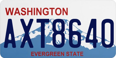 WA license plate AXT8640