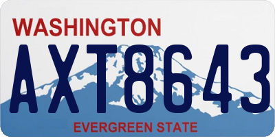 WA license plate AXT8643