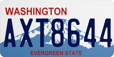 WA license plate AXT8644