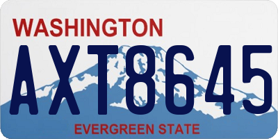 WA license plate AXT8645