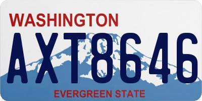 WA license plate AXT8646