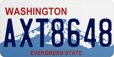 WA license plate AXT8648