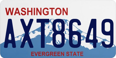 WA license plate AXT8649