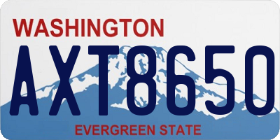 WA license plate AXT8650