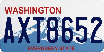WA license plate AXT8652
