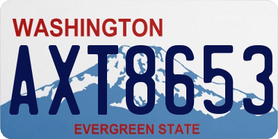 WA license plate AXT8653