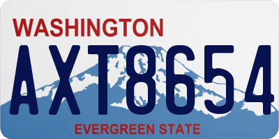 WA license plate AXT8654
