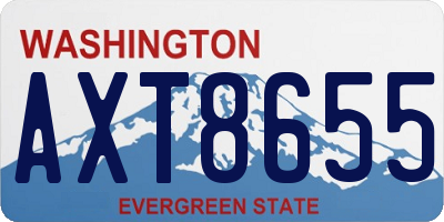 WA license plate AXT8655