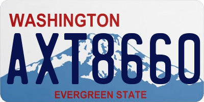 WA license plate AXT8660