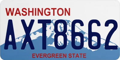 WA license plate AXT8662