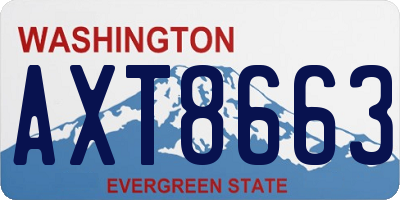 WA license plate AXT8663