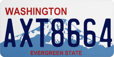 WA license plate AXT8664