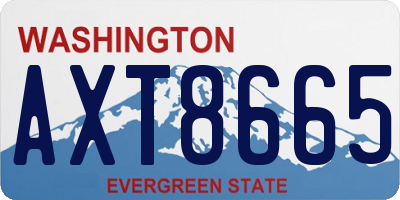 WA license plate AXT8665
