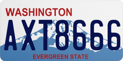 WA license plate AXT8666