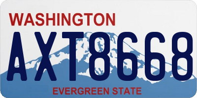 WA license plate AXT8668