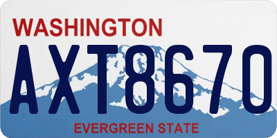 WA license plate AXT8670