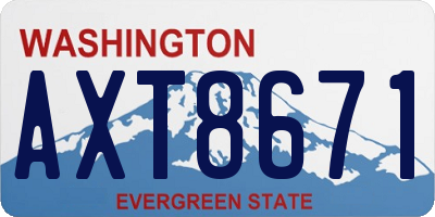 WA license plate AXT8671
