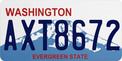 WA license plate AXT8672