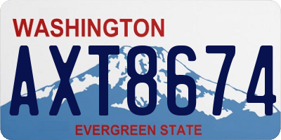 WA license plate AXT8674