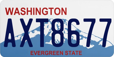 WA license plate AXT8677