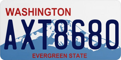 WA license plate AXT8680