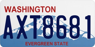 WA license plate AXT8681