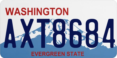 WA license plate AXT8684