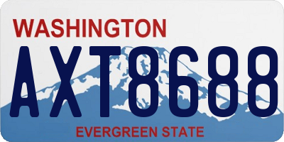 WA license plate AXT8688