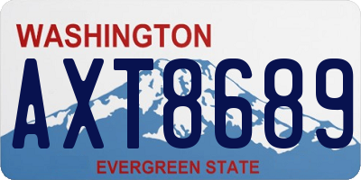 WA license plate AXT8689