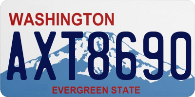 WA license plate AXT8690