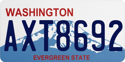 WA license plate AXT8692