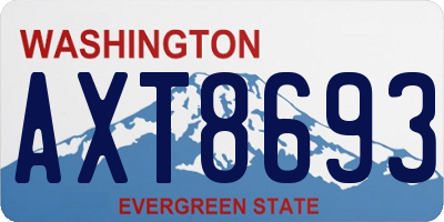 WA license plate AXT8693