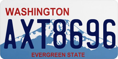 WA license plate AXT8696
