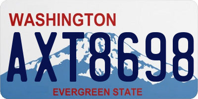 WA license plate AXT8698