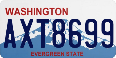 WA license plate AXT8699