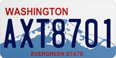 WA license plate AXT8701