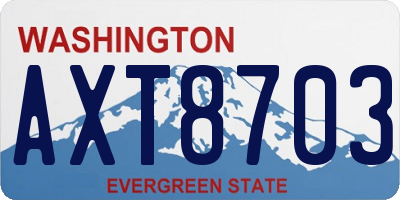 WA license plate AXT8703