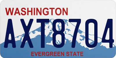 WA license plate AXT8704